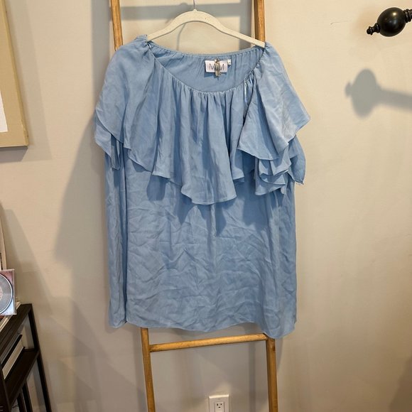 MLM | Blue Off the Shoulder Flowy Dress | Size: Small - Picture 3 of 9